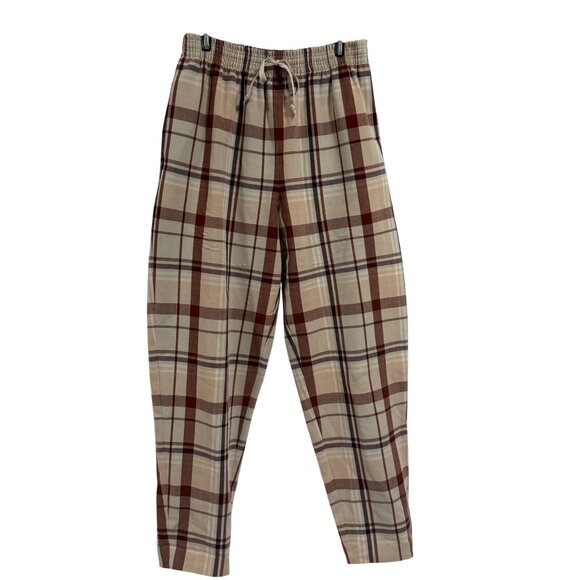 Aritzia Wilfred Soleste Plaid Elastic‎ Waist Pant Size M - Picture 1 of 8